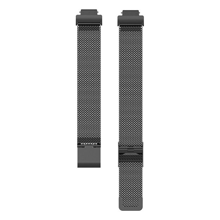 For Fitbit Inspire 3 Stainless Steel Fine Mesh Strap Replacement Smart Watch Band with Buckle - Black