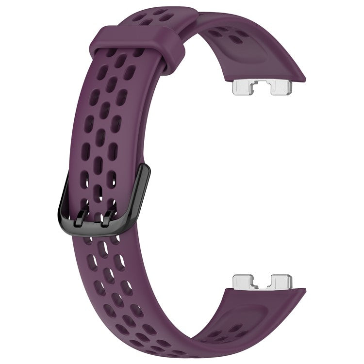 For Huawei Band 8 / Band 8 NFC / Band 9 / Band 9 NFC Watch Band Soft Silicone Breathable Strap Replacement - Dark Purple
