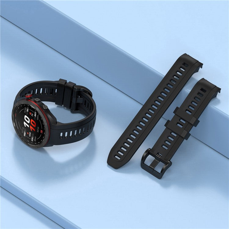 Watch Band for Garmin Approach S70 42mm , Soft Silicone Wristband Strap - Black