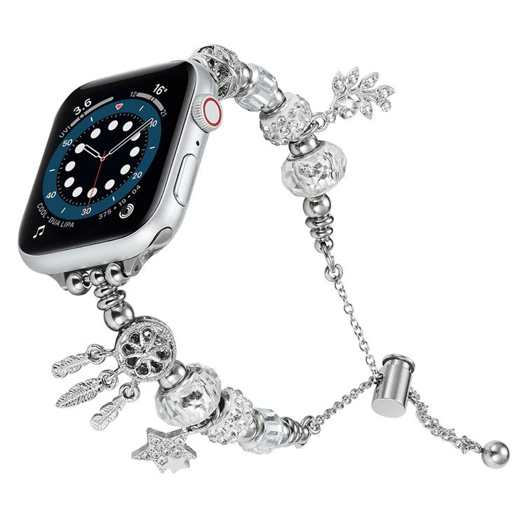 Beaded Bracelet Band for Apple Watch Series 10 42mm / 9 8 7 41mm / SE (2023) SE (2022) SE 6 5 4 40mm / 3 2 1 38mm Jewelry Watch Strap - Silver / Dream Catcher
