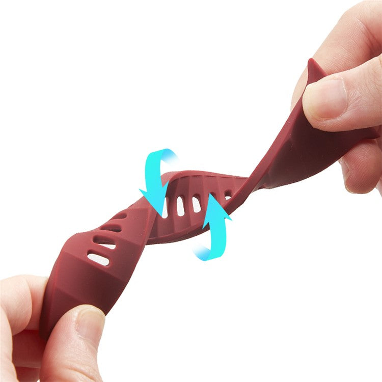 For Apple Watch Series 10 46mm / Ultra 2 Ultra 49mm / Series 9 8 7 45mm / 6 5 4 SE (2023) SE (2022) SE 44mm / 3 2 1 42mm Silicone Watch Band Wavy Square Buckle Watch Strap - Wine Red