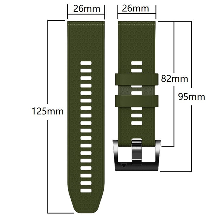 Dot Texture Silicone Band for Garmin Tactix 7 Pro / Fenix 7X / 6X Pro / 5X Plus , 26mm Dual-color Watch Strap - Sapphire+Black