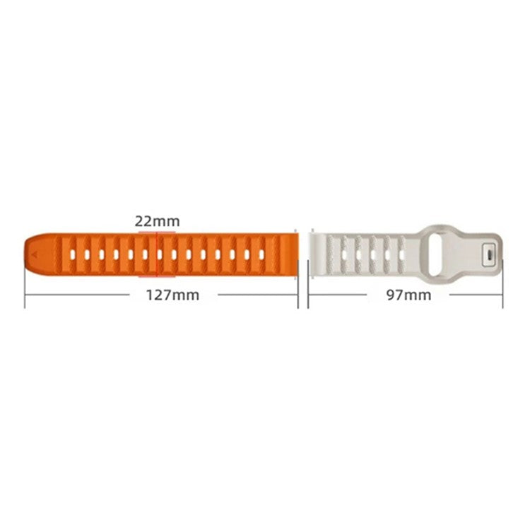 Silicone Watch Band for Garmin Forerunner 265 / 255 / Vivoactive 4 / Venu 2 , 22mm Dot Texture Wrist Strap Bracelet - Orange