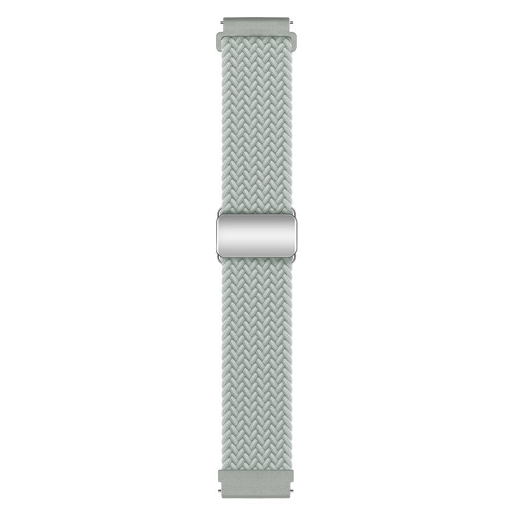 22mm Watch Band for Garmin Forerunner 265 / 255 / Vivoactive 4 / Venu 2 , Nylon Braided Strap with Magnetic Folding Buckle - Light Grey