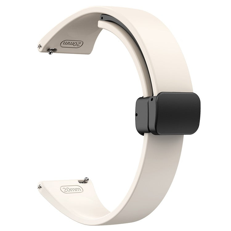 Silicone Bands for Samsung Galaxy Watch6 / Watch6 Classic / Watch 5 / Watch 5 Pro / Watch4 / Watch4 Classic Black Buckle 20mm Strap - Starlight