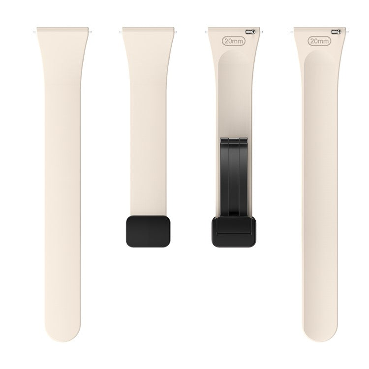 Silicone Bands for Samsung Galaxy Watch6 / Watch6 Classic / Watch 5 / Watch 5 Pro / Watch4 / Watch4 Classic Black Buckle 20mm Strap - Starlight