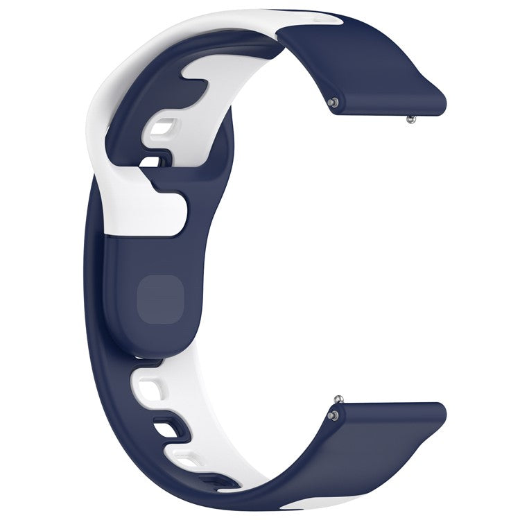 For Samsung Galaxy Watch6 / Watch6 Classic / Watch 5 / 5 Pro / Watch4 / Watch4 Classic Dual Color Watch Strap 20mm Silicone Watchband - Blue / White