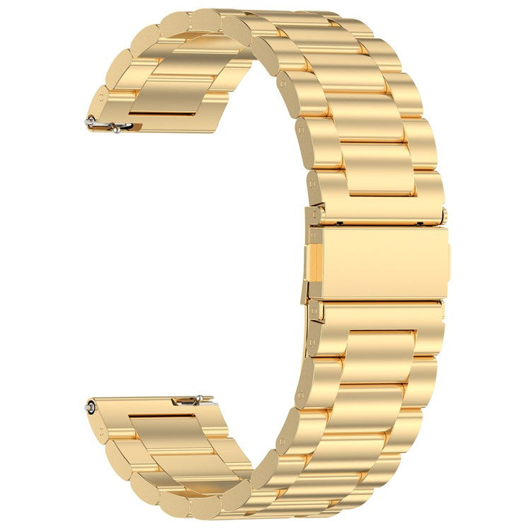 For Huami Amazfit Bip 5 / GTR 4 / GTR 3 / GTR 2 Stainless Steel Watch Strap Replacement 22mm Watch Band with Classic Buckle - Gold