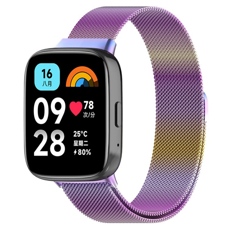 For Xiaomi Redmi Watch 3 Active / Watch 3 Lite Metal Replacement Band Magnetic Milanese Watch Strap - Colorful