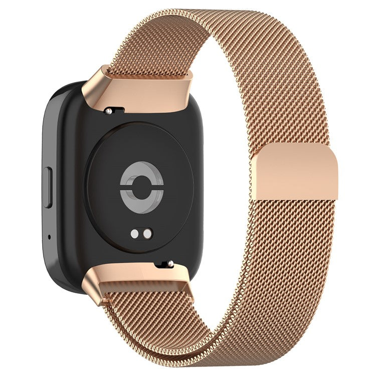 For Xiaomi Redmi Watch 3 Active / Watch 3 Lite Metal Replacement Band Magnetic Milanese Watch Strap - Rose Gold