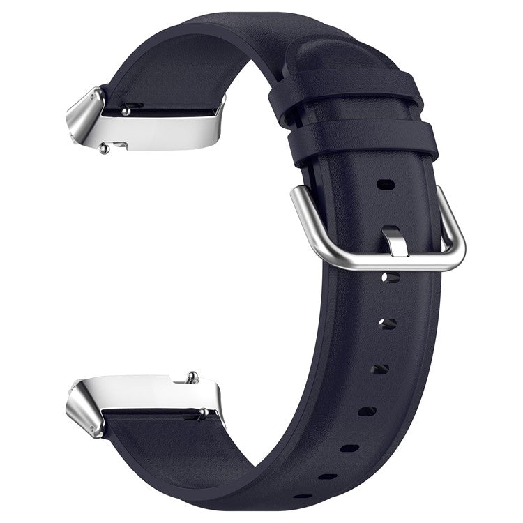 Watch Band for Xiaomi Redmi Watch 3 Active / Redmi Watch 3 Lite , Genuine Cow Leather Wrist Straps with Connector - Navy Blue