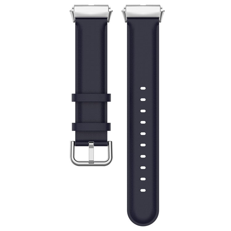 Watch Band for Xiaomi Redmi Watch 3 Active / Redmi Watch 3 Lite , Genuine Cow Leather Wrist Straps with Connector - Navy Blue