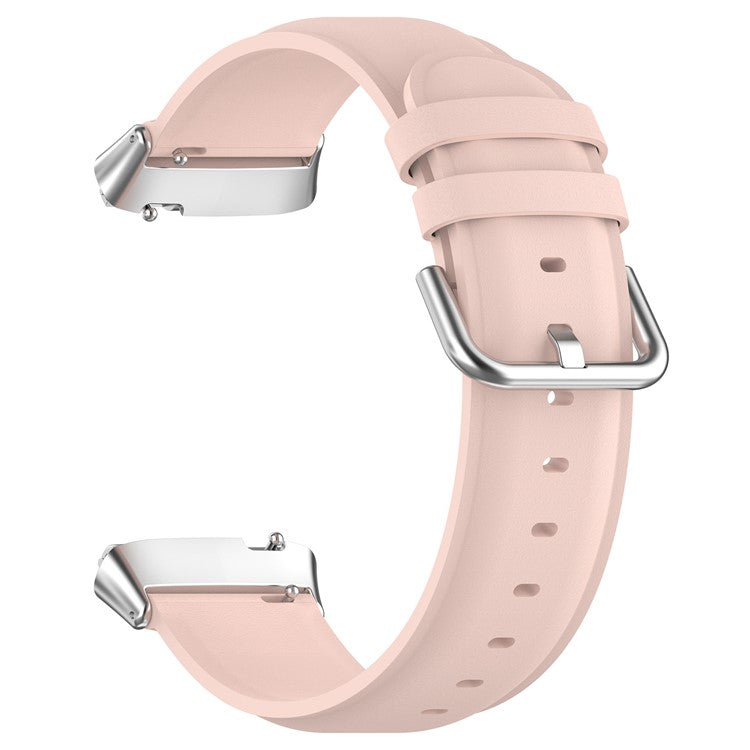 Watch Band for Xiaomi Redmi Watch 3 Active / Redmi Watch 3 Lite , Genuine Cow Leather Wrist Straps with Connector - Light Pink
