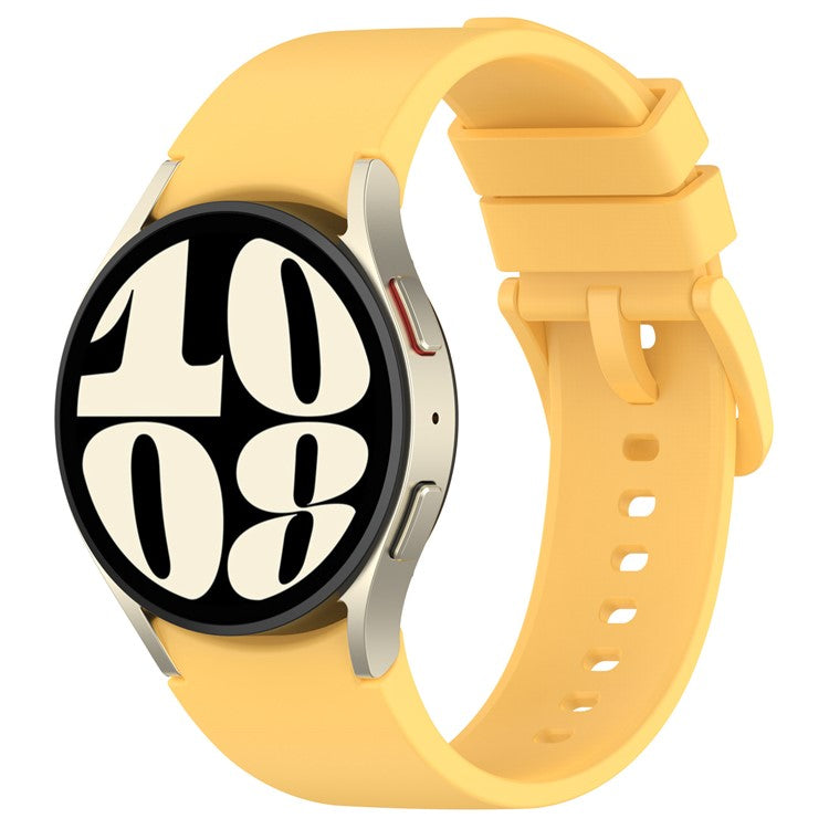 For Samsung Galaxy Watch FE 40mm / Watch6 40mm / 44mm / Watch6 Classic 43mm / 47mm Silicone Watch Band Strap with Colorful Buckle - Yellow