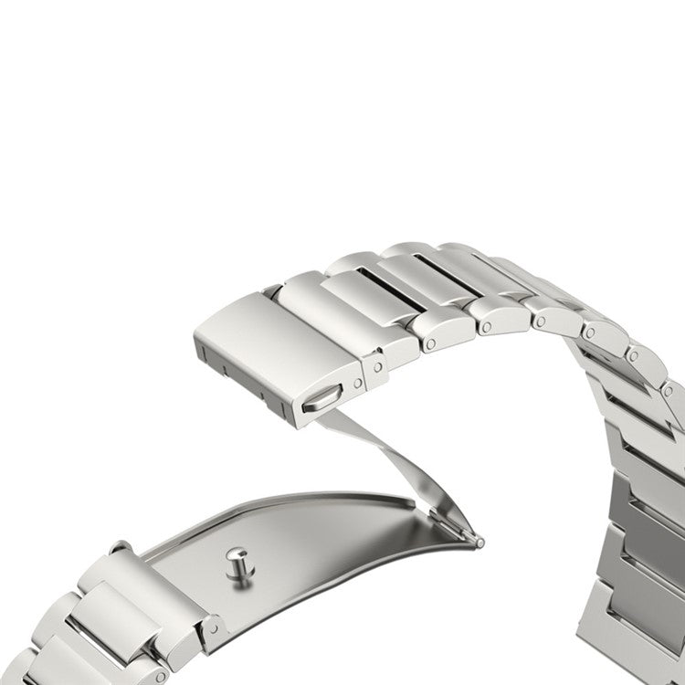 For Huawei Watch 4 / Watch 4 Pro / Samsung Galaxy Watch3 45mm / Gear S3 Frontier Flat Buckle Watch Strap 22mm Titanium Alloy Watchband - Titanium Grey