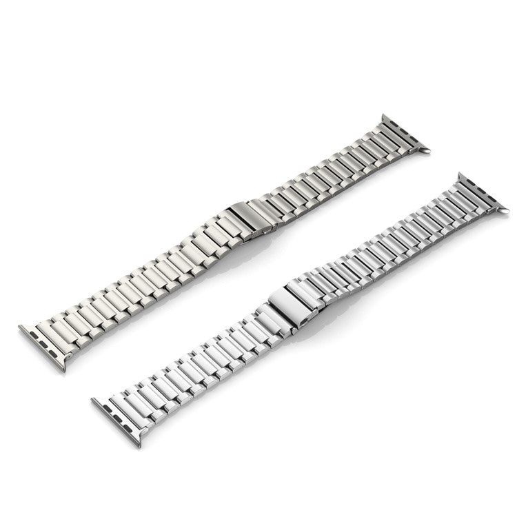For Apple Watch Series 10 46mm / Ultra 2 Ultra 49mm / Series 9 8 7 45mm / 6 5 4 SE (2023) SE (2022) SE 44mm / 3 2 1 42mm Hard Titanium Alloy Watch Strap - Titanium Color