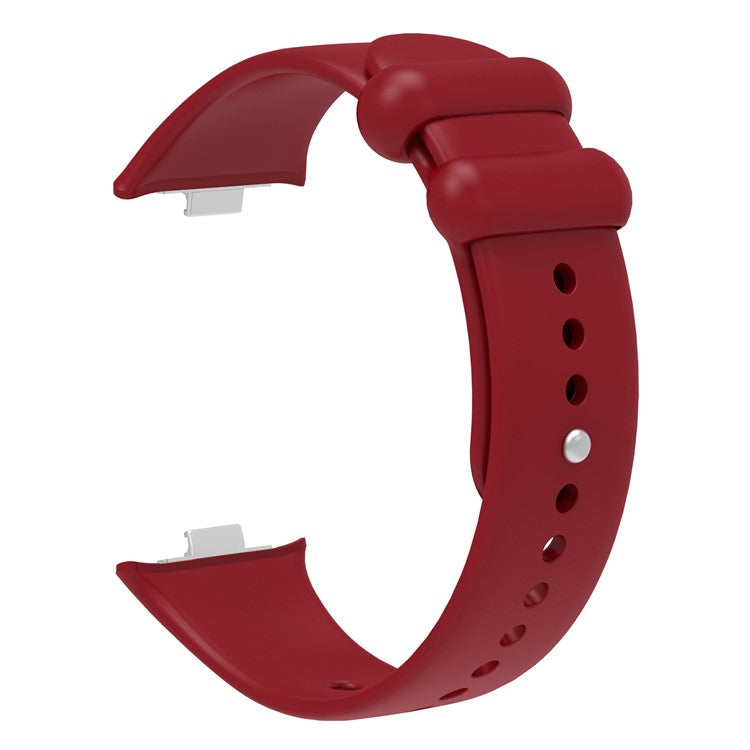 For Xiaomi Smart Band 8 Pro Solid Color Wrist Band Replacement Silicone Watch Strap - Wine Red