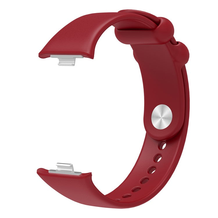 For Xiaomi Smart Band 8 Pro Solid Color Wrist Band Replacement Silicone Watch Strap - Wine Red