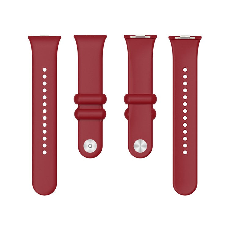 For Xiaomi Smart Band 8 Pro Solid Color Wrist Band Replacement Silicone Watch Strap - Wine Red