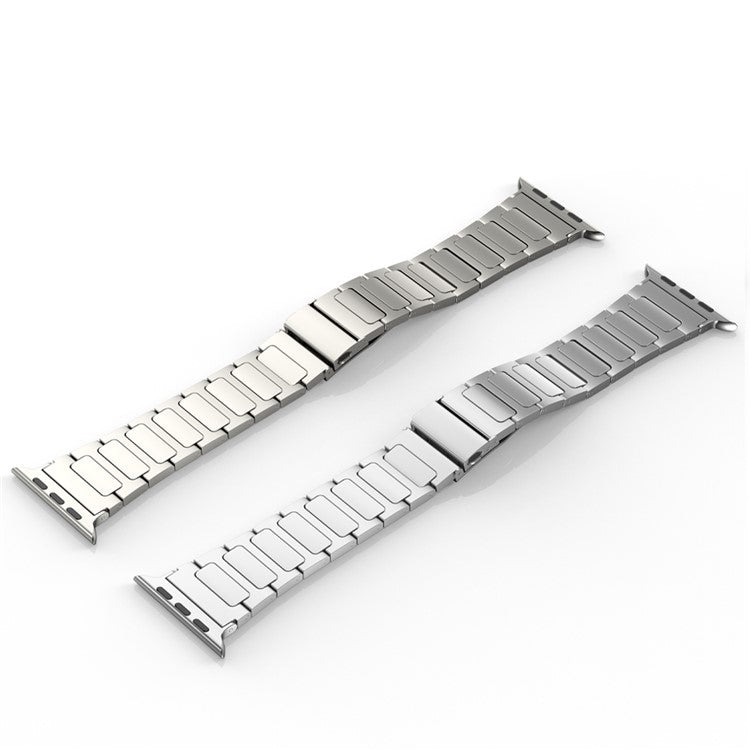 For Apple Watch Series 10 46mm / Ultra 2 Ultra 49mm / Series 9 8 7 45mm / 6 5 4 SE (2023) SE (2022) SE 44mm / 3 2 1 42mm Titanium Alloy Strap Watch Band - Titanium Color