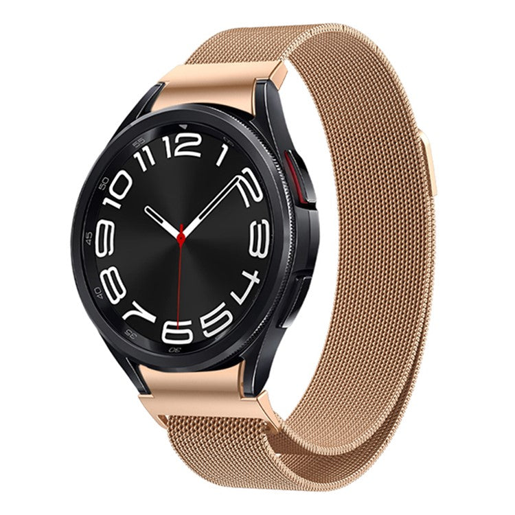 For Samsung Galaxy Watch FE 40mm / Watch6 / Watch6 Classic / Watch 5 / Watch 5 Pro Milanese Watch Strap Magnetic Metal Watchband - Rose Gold