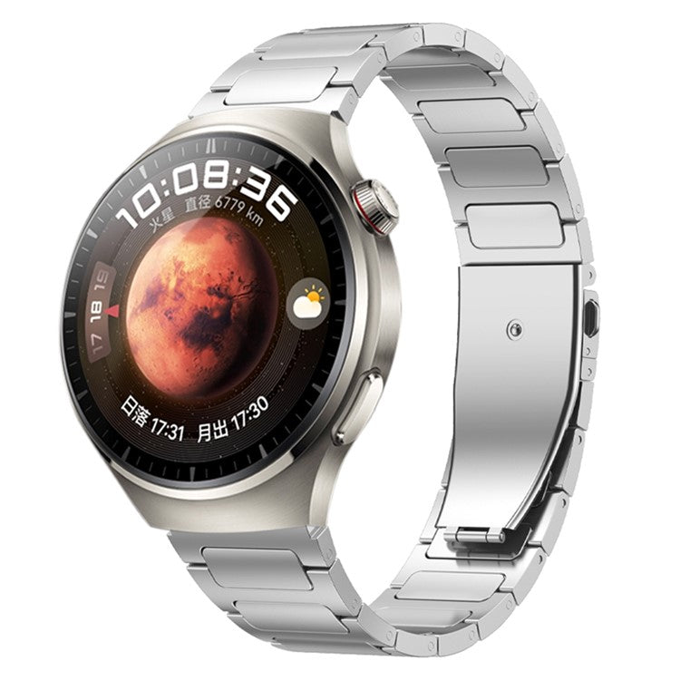 Titanium Alloy Watch Band for Huawei Watch 4 / Watch 4 Pro , Flat Buckle 22mm Width Watch Strap - Silver