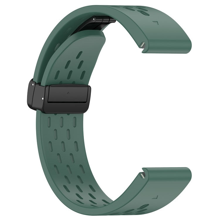 Silicone Watch Bands for Garmin Fenix 8 51mm / Enduro 3 / 7X Pro / 7X , 26mm Quick Release Multi-Hole Wrist Strap with Folding Buckle - Dark Green
