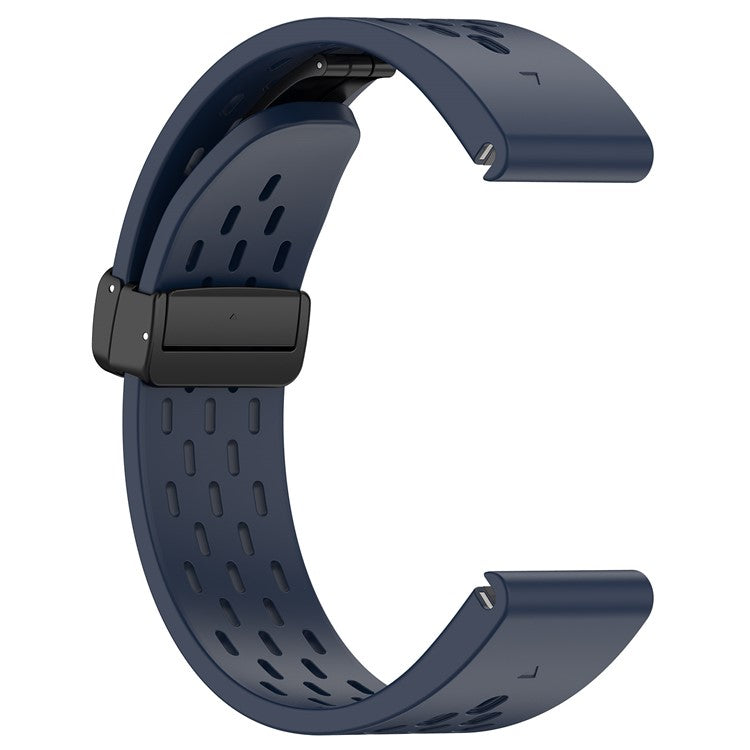 Silicone Watch Bands for Garmin Fenix 8 51mm / Enduro 3 / 7X Pro / 7X , 26mm Quick Release Multi-Hole Wrist Strap with Folding Buckle - Midnight Blue