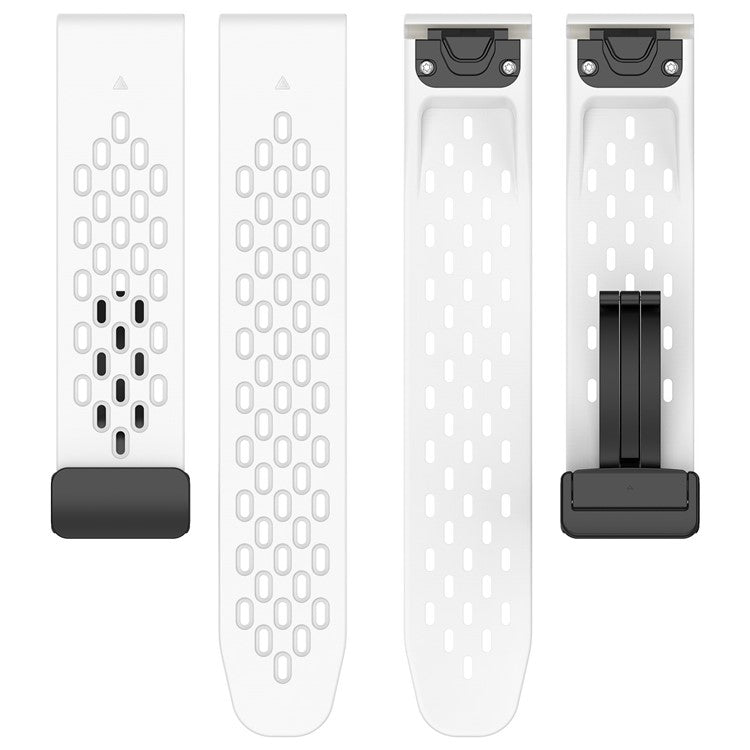 20mm Silicone Watch Bands for Garmin Fenix 8 43mm / Fenix 7S Pro / 7S , Multi-Hole Design Quick Release Strap with Folding Buckle - Starlight