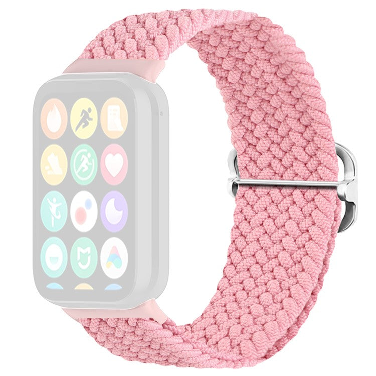For Xiaomi Smart Band 8 Pro Nylon Watch Band Adjustable Woven Strap - Pink