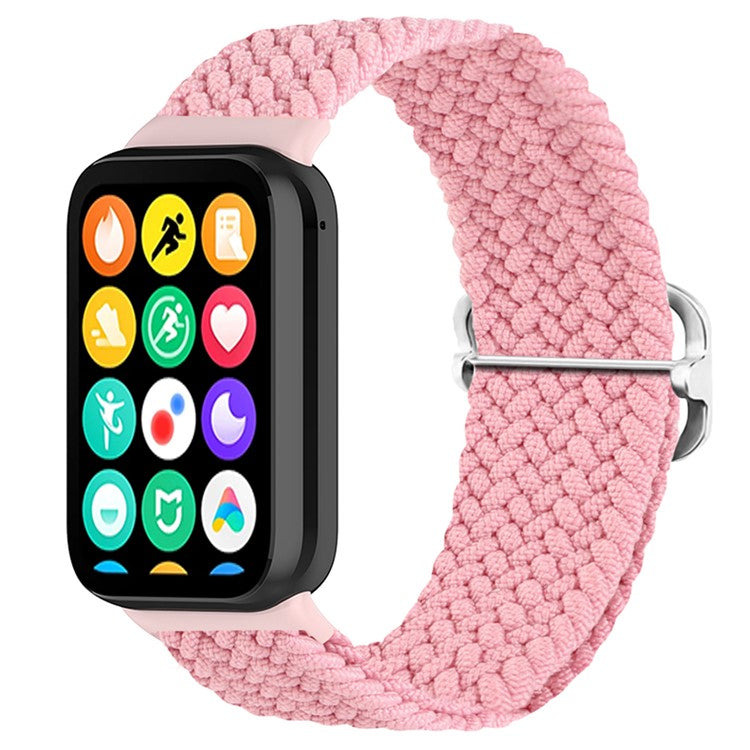 For Xiaomi Smart Band 8 Pro Nylon Watch Band Adjustable Woven Strap - Pink
