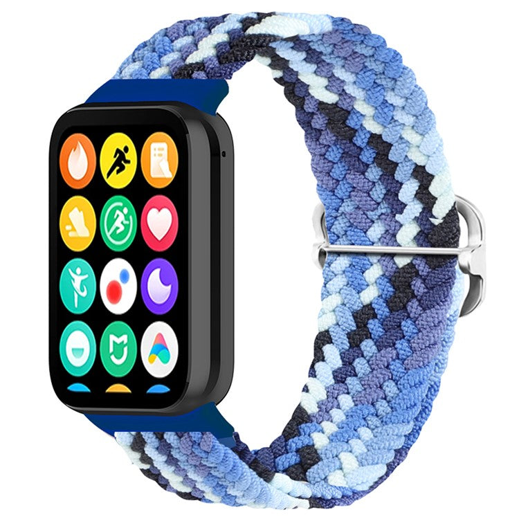 For Xiaomi Smart Band 8 Pro Nylon Watch Band Adjustable Woven Strap - Colorful Blue