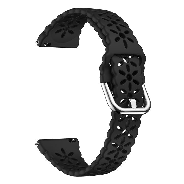 For Samsung Galaxy Watch FE 40mm / Watch6 / 6 Classic / Watch 5 / 5 Pro / Watch4 Silicone Strap 20mm Watch Band - Black