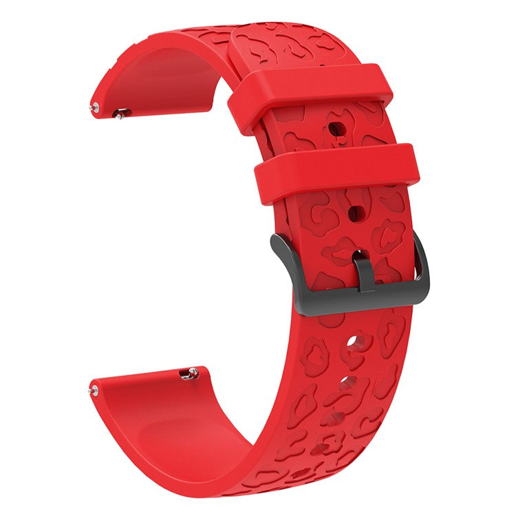 For Samsung Gear S2 Classic / GarminMove Style / Huawei Watch GT 2 42mm Silicone Strap 20mm Laser Carving Watchband - Red
