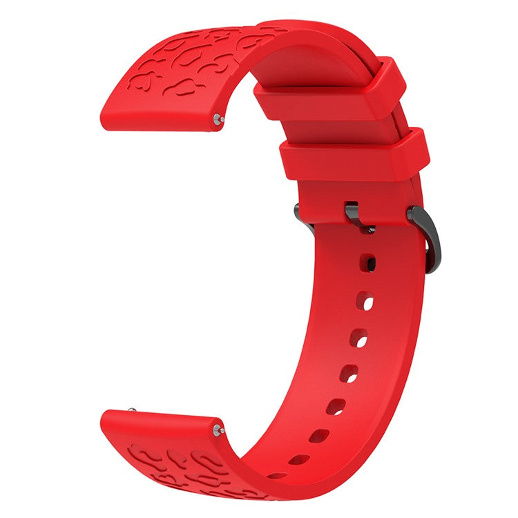 For Samsung Gear S2 Classic / GarminMove Style / Huawei Watch GT 2 42mm Silicone Strap 20mm Laser Carving Watchband - Red