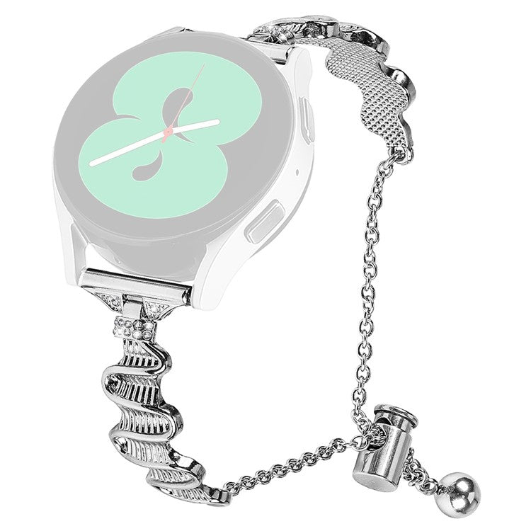 For Samsung Galaxy Watch6 40mm / 44mm / Watch6 Classic 43mm Watch Band 20mm Alloy Bracelet Strap - Silver