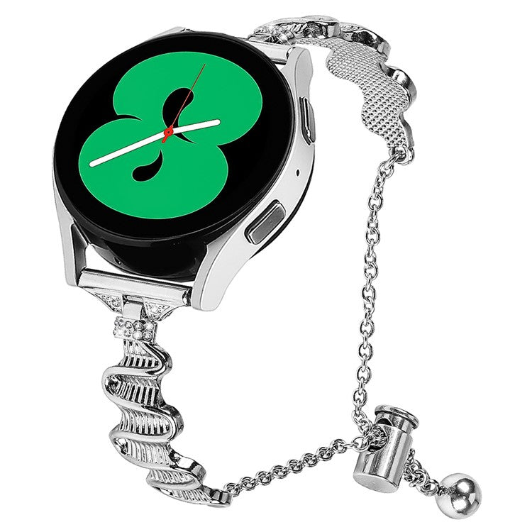 For Samsung Galaxy Watch6 40mm / 44mm / Watch6 Classic 43mm Watch Band 20mm Alloy Bracelet Strap - Silver