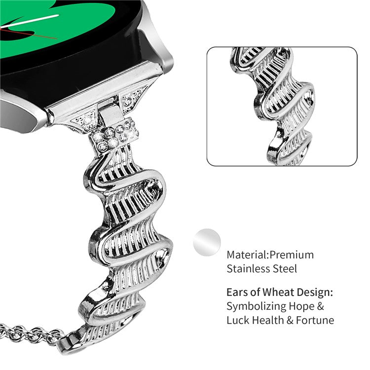 For Samsung Galaxy Watch6 40mm / 44mm / Watch6 Classic 43mm Watch Band 20mm Alloy Bracelet Strap - Silver