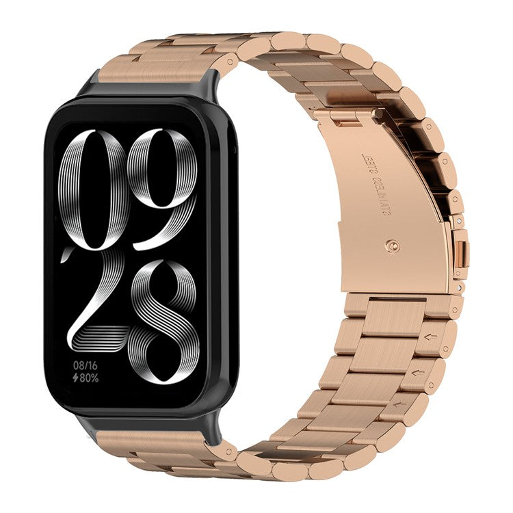 Stainless Steel Watch Strap for Xiaomi Smart Band 8 Pro Watch Band with Tool, Spring Bar - Rose Gold