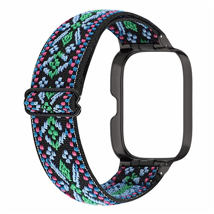 For Xiaomi Redmi Watch 3 Active Nylon Strap with Case Cover Quick Release Elastic Watch Band - Green