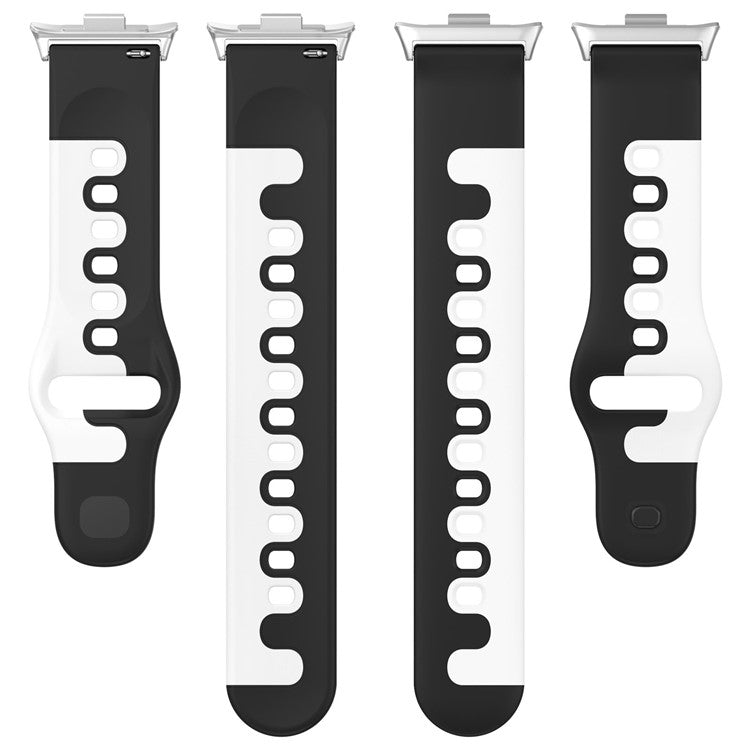 For Xiaomi Smart Band 8 Pro / Redmi Watch 4 Silicone Watch Strap Double Color Replacement Watch Band - Pink+White