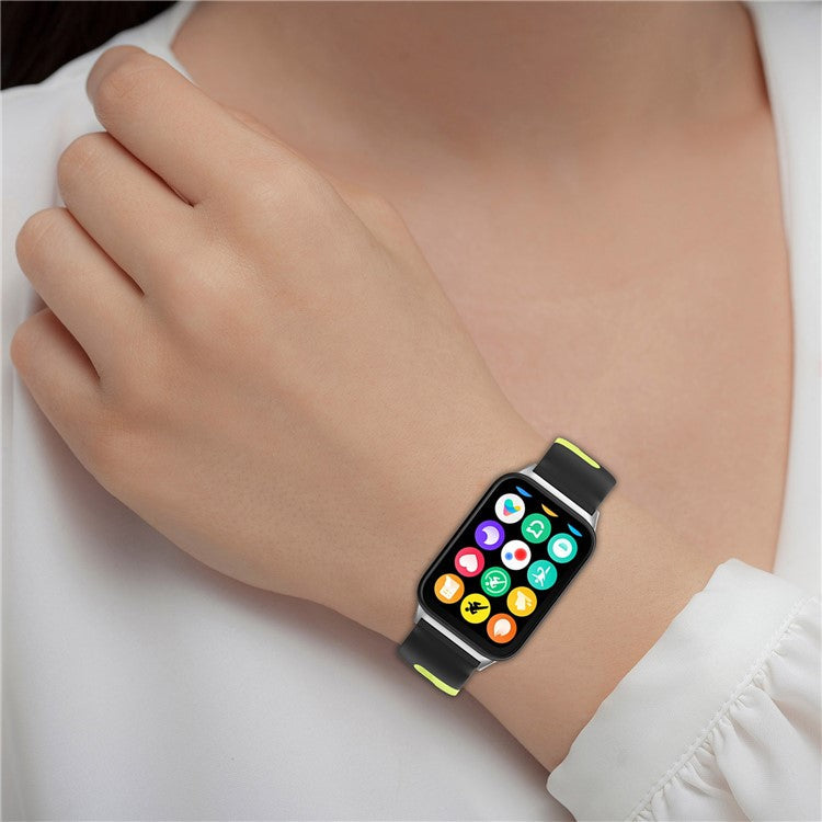 For Xiaomi Smart Band 8 Pro / Redmi Watch 4 Silicone Watch Strap Double Color Replacement Watch Band - Pink+White