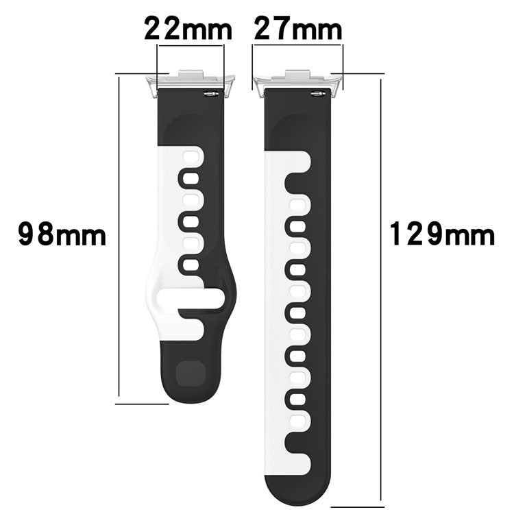 For Xiaomi Smart Band 8 Pro / Redmi Watch 4 Silicone Watch Strap Double Color Replacement Watch Band - Pink+White