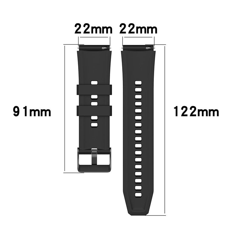 For Oppo Watch 4 Pro Silicone Watch Band 22mm Adjustable Strap - Grey