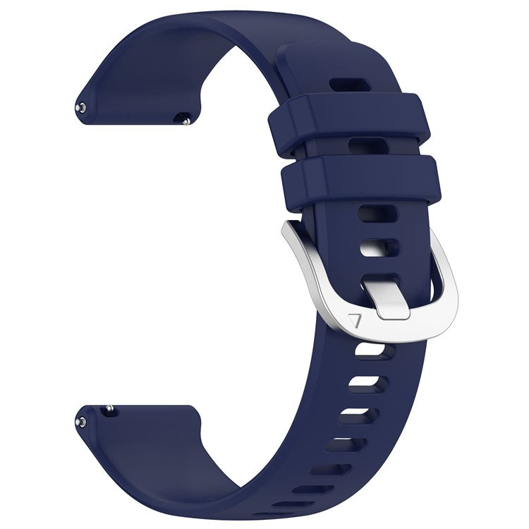 For Garmin vivoactive 5 / GarminActive 5 Watch Band 20mm Silicone Strap with Steel Buckle - Dark Blue