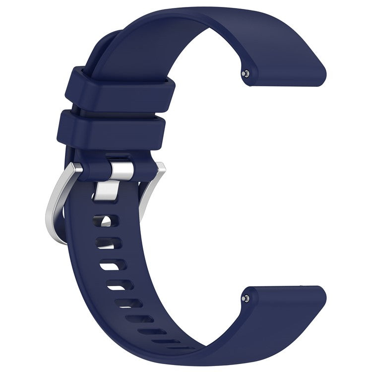 For Garmin vivoactive 5 / GarminActive 5 Watch Band 20mm Silicone Strap with Steel Buckle - Dark Blue
