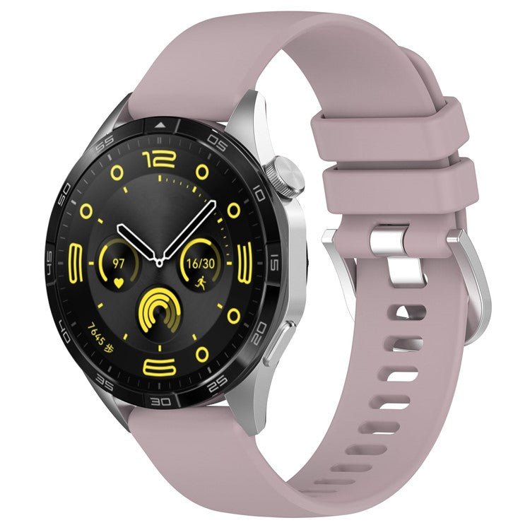 For Huawei Watch GT 5 Pro 42mm / GT 5 41mm / GT 4 41mm / Garmin Venu 3S 18mm Watch Strap Liquid Silicone Wrist Band with Steel Buckle - Purple