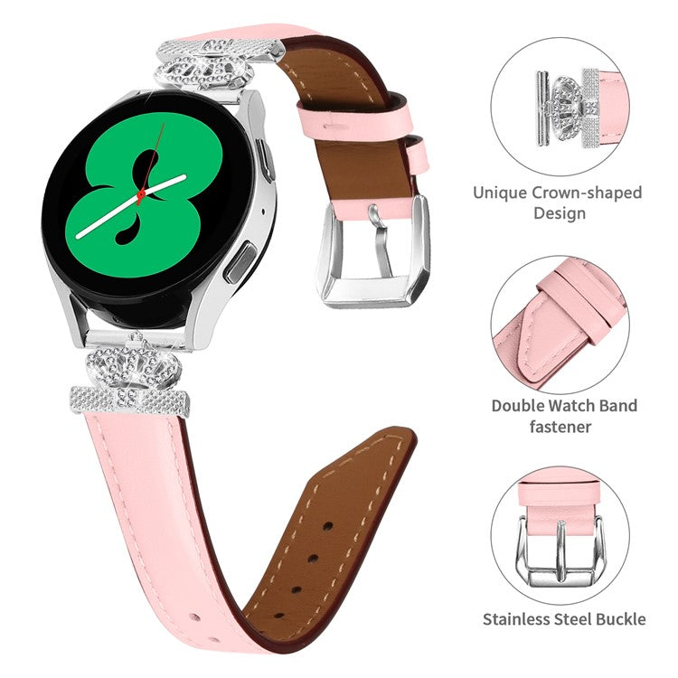 Crown Connector Watch Band for Huami Amazfit Cheetah Pro , 20mm Replacement Strap with Silver Buckle - Pink