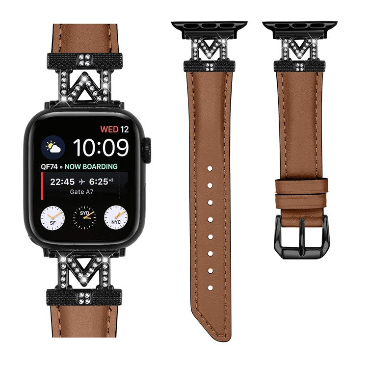 Watch Strap for Apple Watch Series 10 42mm / 9 8 7 41mm / SE (2023) SE (2022) SE 6 5 4 40mm / 3 2 1 38mm Band with Black Buckle - Brown