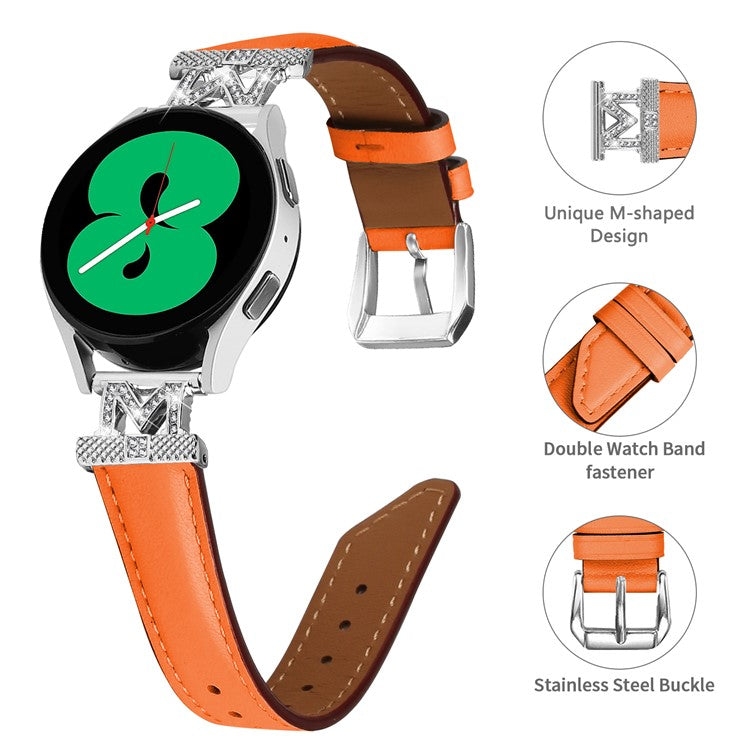 20mm M-Shape Connector Watch Strap for Huami Amazfit Cheetah Pro Replacement Watch Band with Silver Buckle - Orange